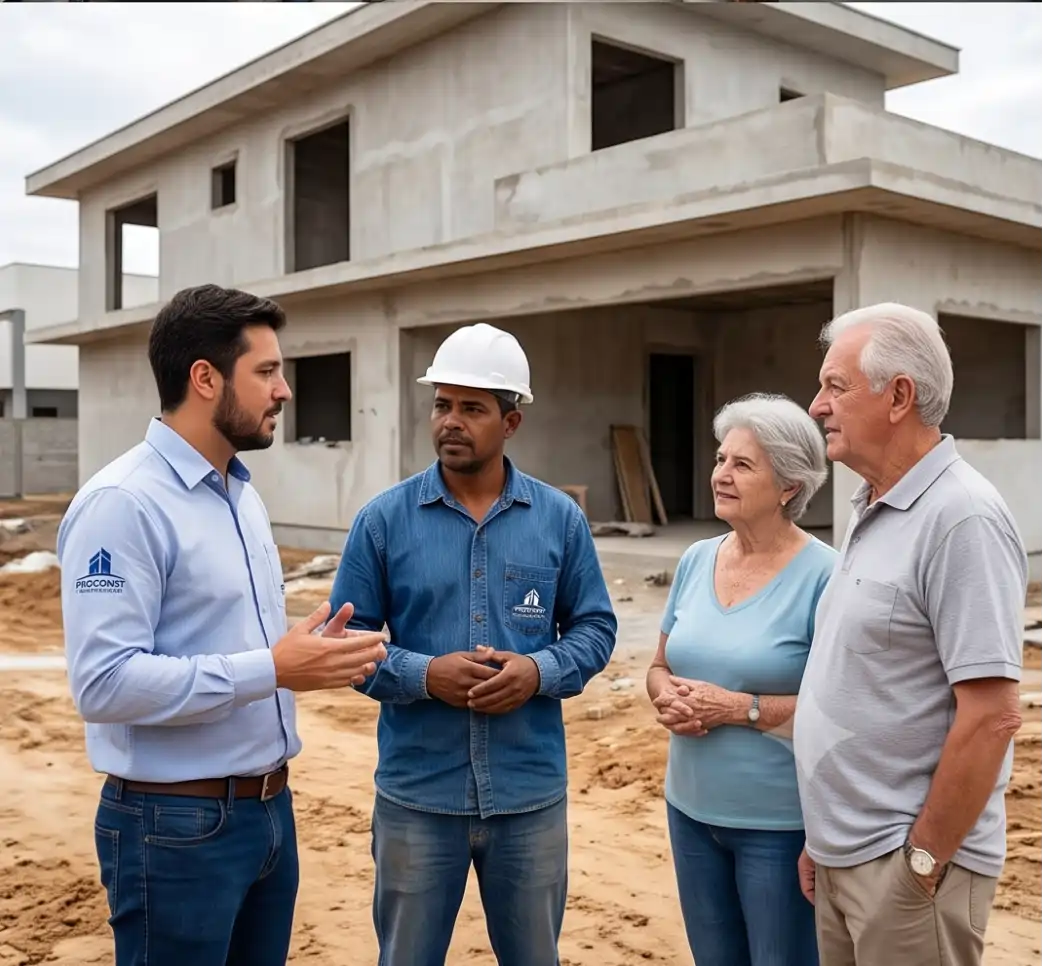 Equipe técnica em planejamento de obra — Proconst